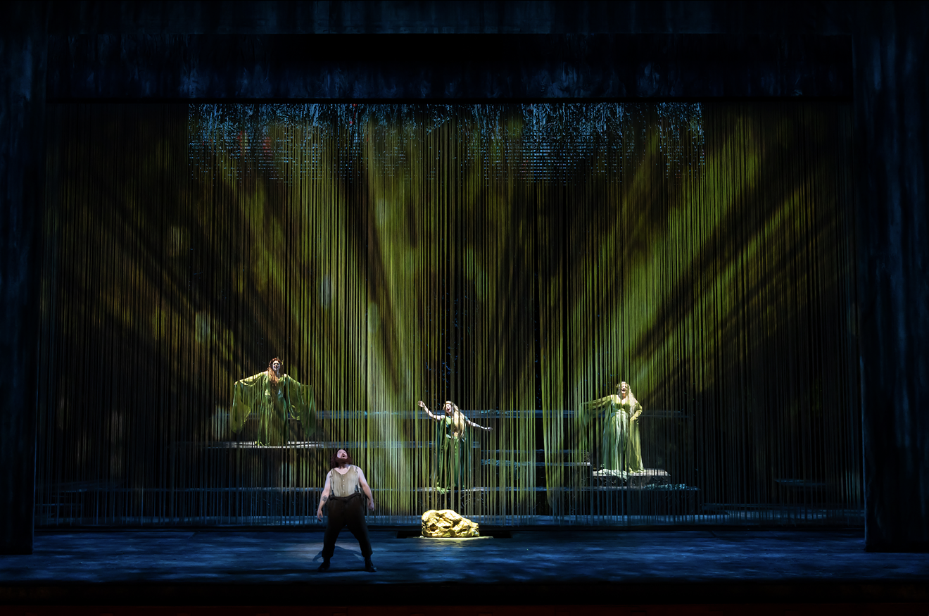 The Dallas Opera forges rings of drama in Das Rheingold with Michael Mayes, Hannah Ludwig, Diana Newman and Lindsay Kate Brown.