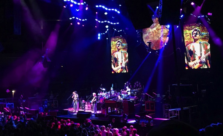 John Mayer performs with original Grateful Dead musicians Bob Weir, Mickey Hart and Bill Kreutzmann as Dead & Company.