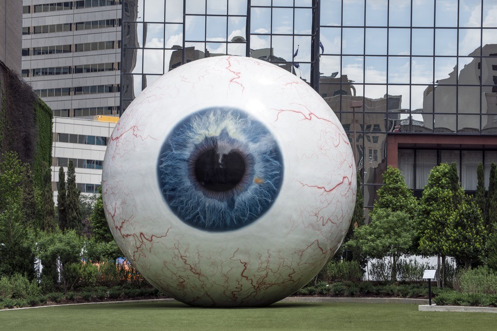 Needs some Visine, doesn't it? Making serious eye contact with this downtown sculpture is one fun thing to do this 4/20.