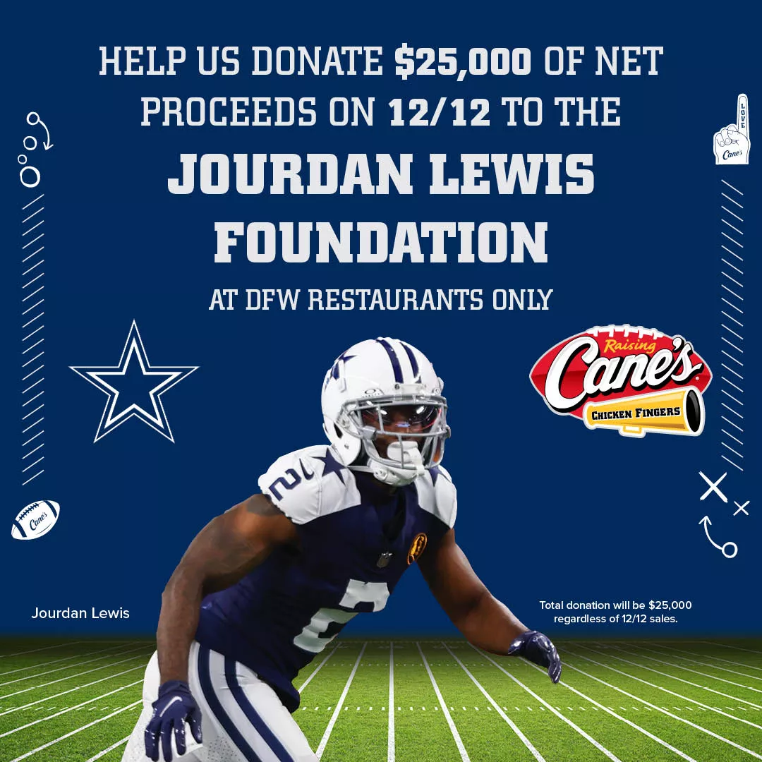 Dallas Cowboys' Cornerback Jourdan Lewis To Make Appearance at Cane's