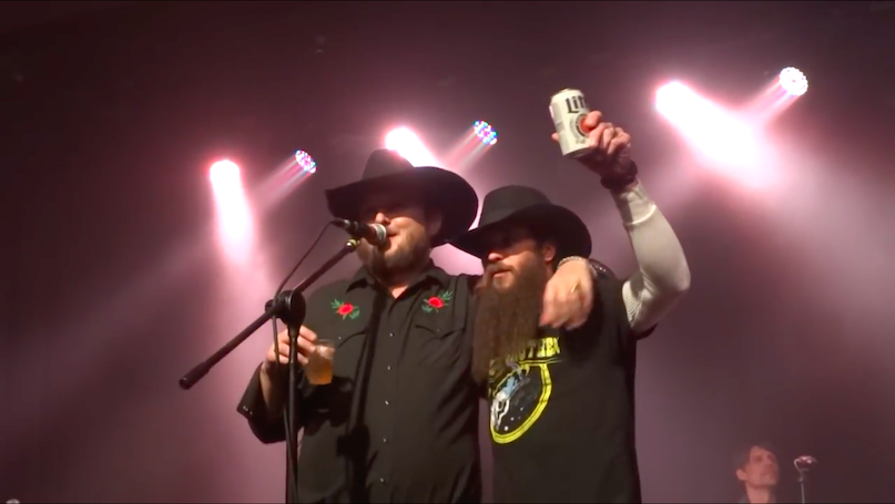 Paul Cauthen (left) and Cody Jinks performed "Luckenbach, Texas" in Portland, Oregon, in February.