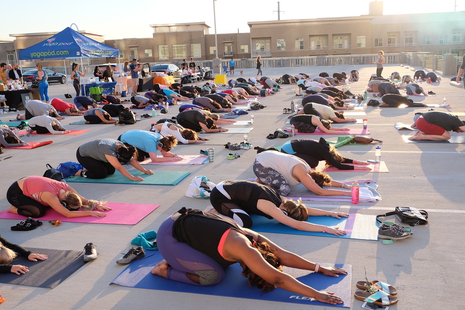 People And Dallas Fitness Ambassadors Gather For Silent Yoga Above American  Airlines Center | Dallas Observer