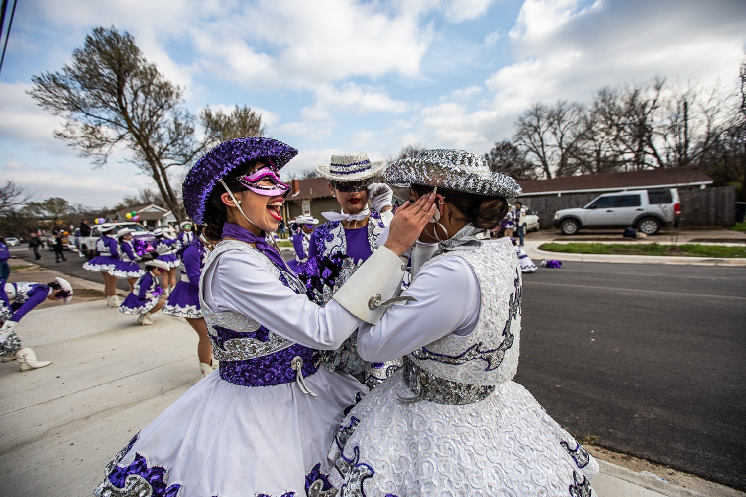 Freezing but Partying The Oak Cliff Mardi Gras Parade Dallas Observer