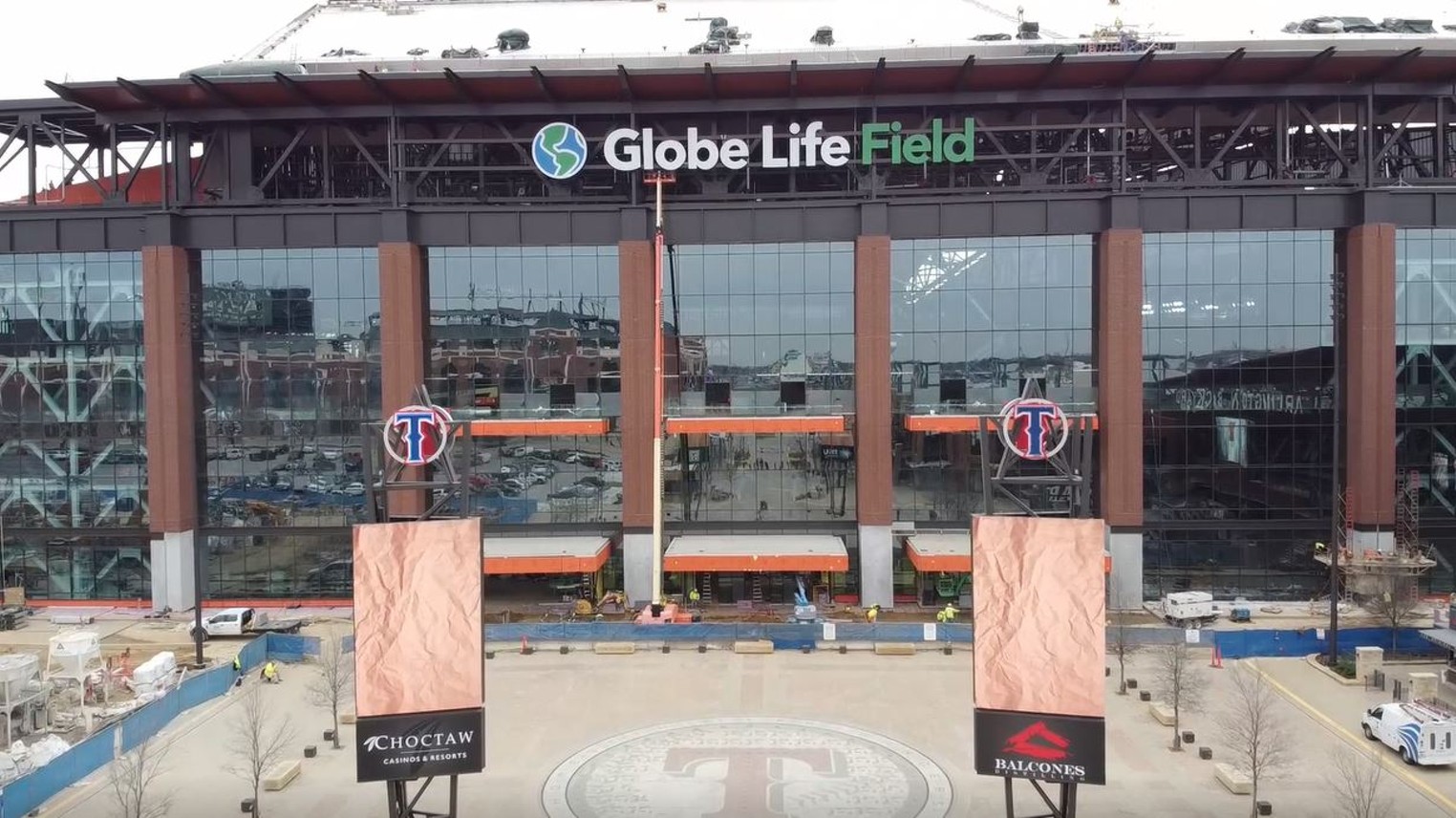 Globe Life Field Construction Reaches Topping Out Ceremony