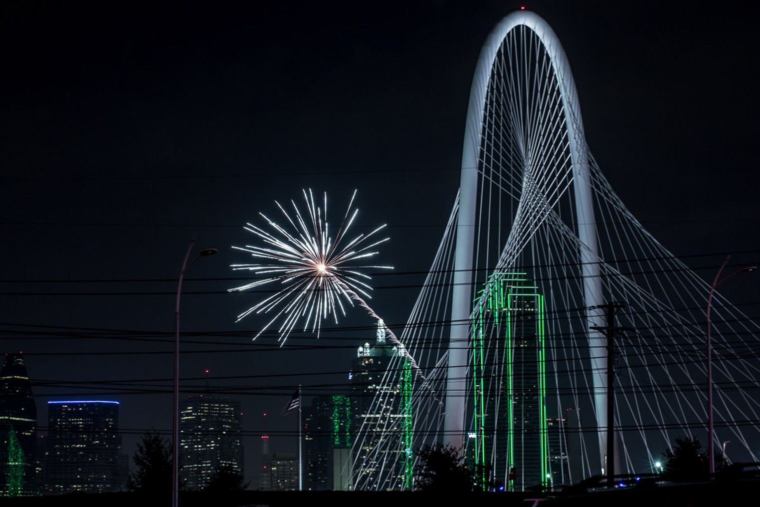 Fireworks Light Up the West Dallas Night Sky Over Fourth of July