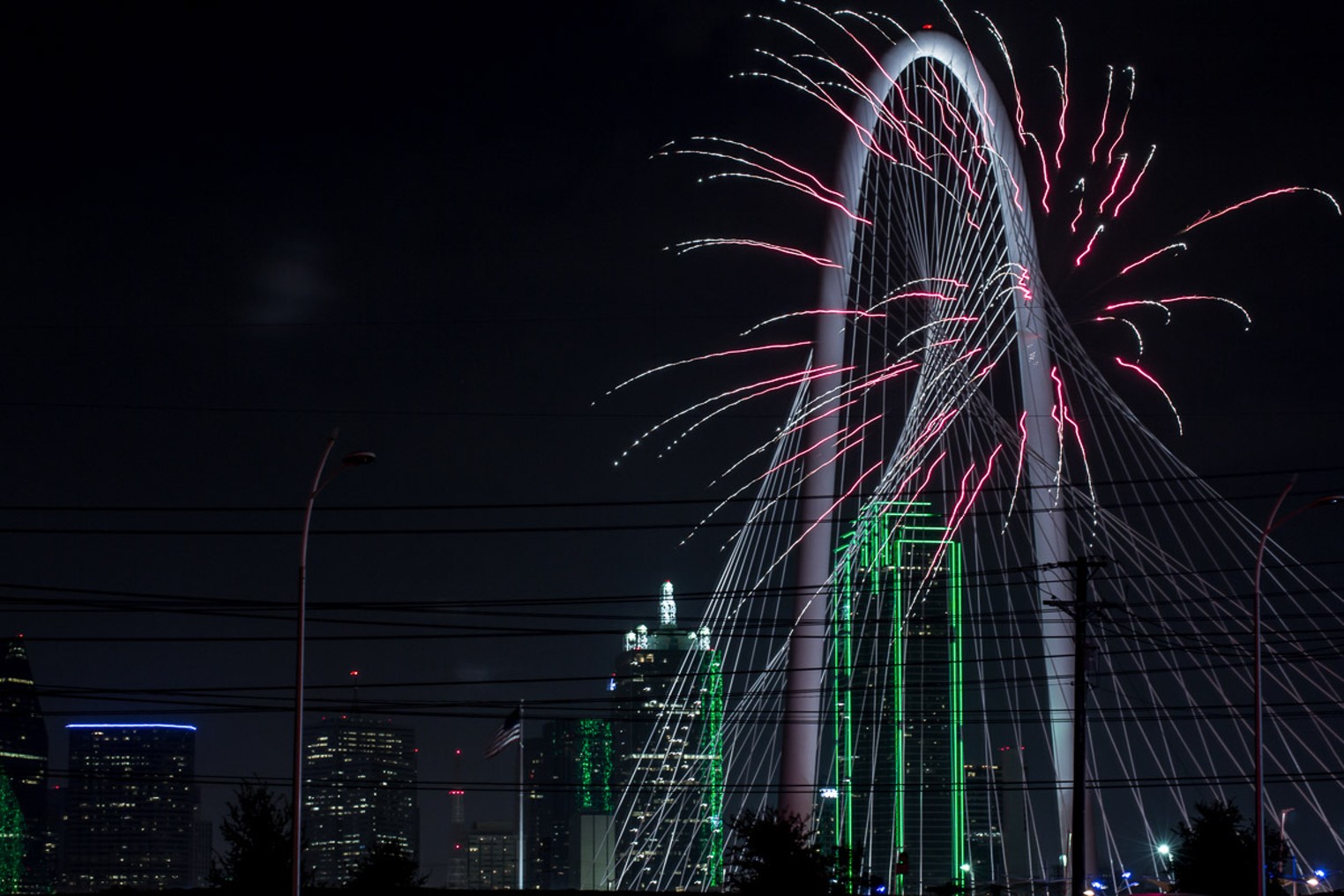 Fireworks Light Up the West Dallas Night Sky Over Fourth of July