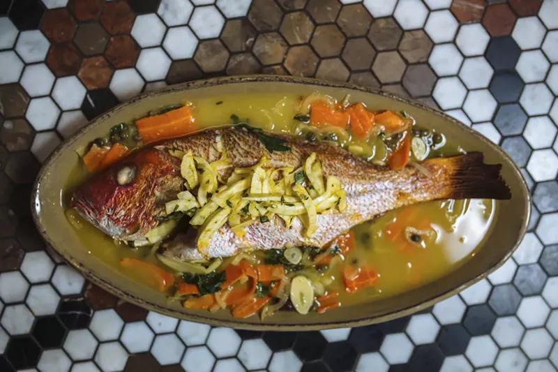 Image: The whole red snapper, grilled, at Water Grill