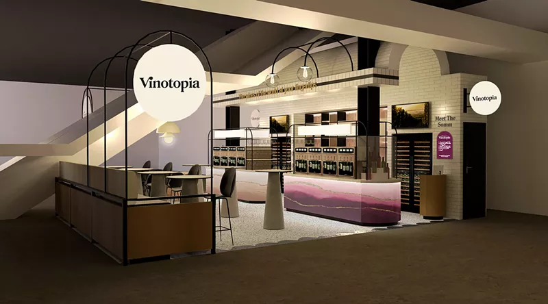 Image: The new try-it-before-you-buy-it wine dispensary at Legacy Hall.