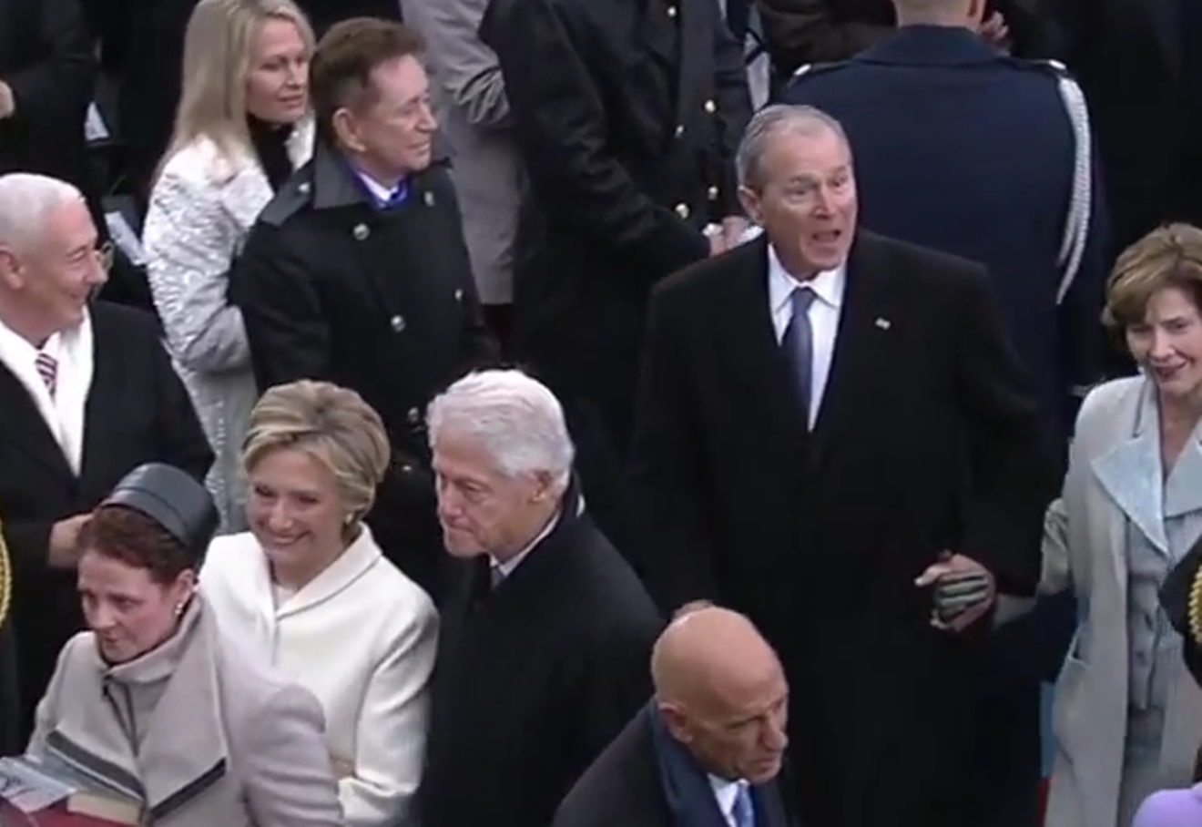 George and Laura Bush at the inauguration of Donald Trump