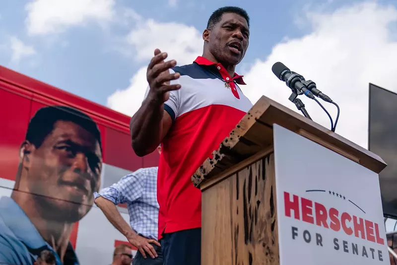 Image: GOP Senate candidate Herschel Walker on the campaign trail in Georgia, not Texas, but GEORGIA. Got that?