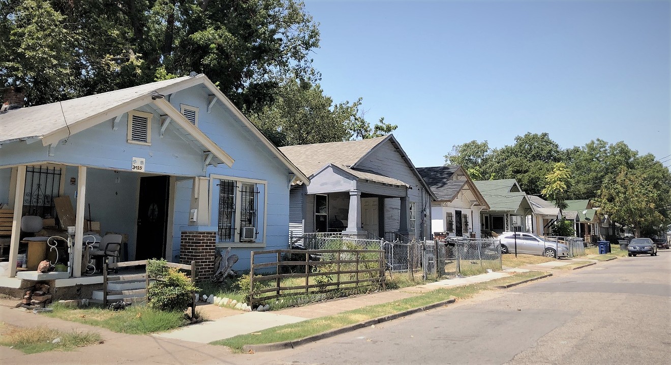 Guaranty Street in South Dallas. On this block, appraised property values increased by an average 92.34% between 2018 and 2019, up 110.25% since 2014.