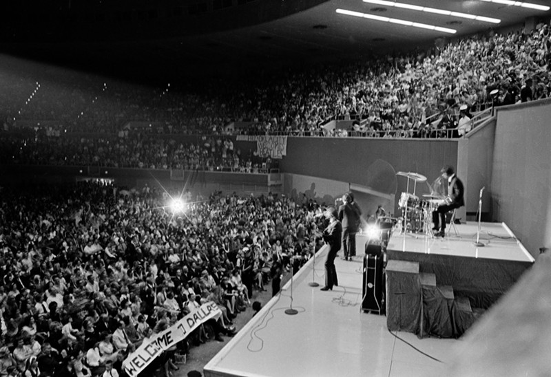 The Beatles perform at the Memorial Coliseum in Dallas, Texas, Sept. 18, 1964, on their second U.S. tour.