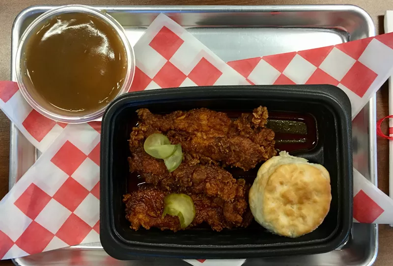 Image: KFC's new Smoky Mountain BBQ chicken comes complete with a pickle or two.