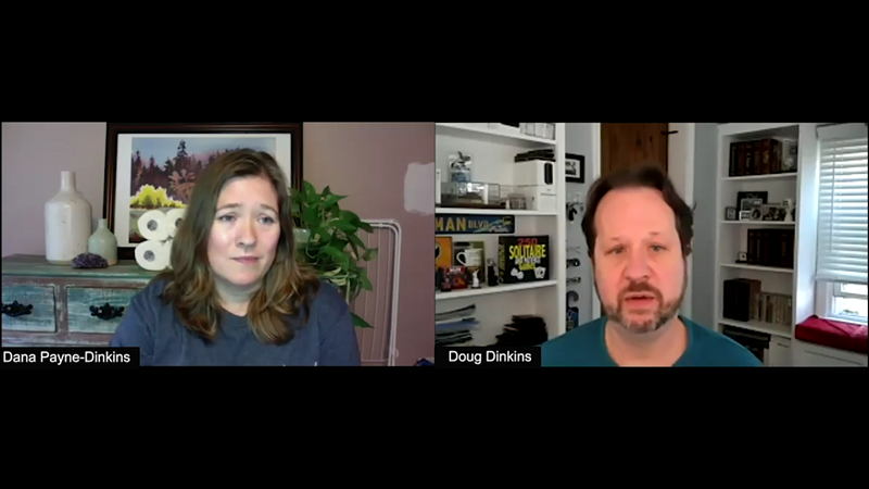 Image: Plano actress Mia Moreland plays a woman getting divorced via Zoom from husband Doug, played by Dan Remmes.