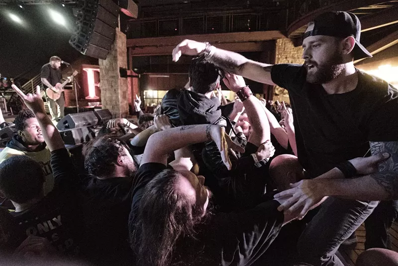 Image: Mayhem played with Black Dahlia at the Gas Monkey Bar and Grill in 2016.