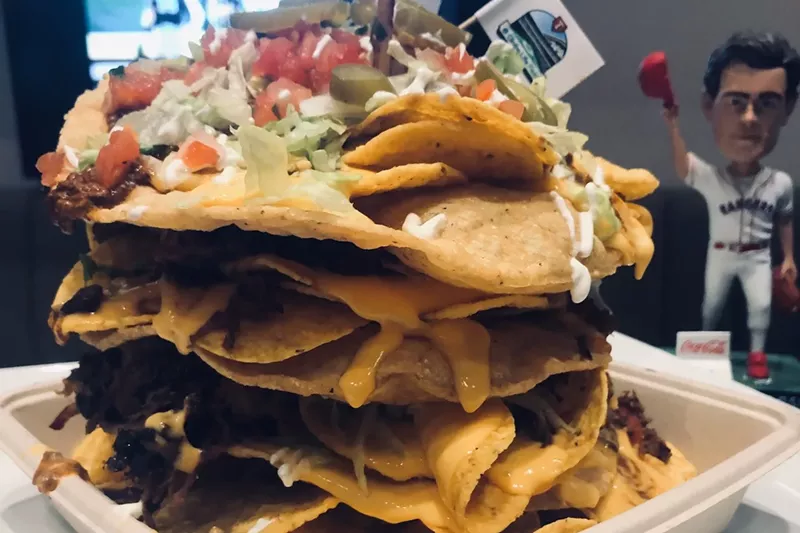 Image: Rangers fans can't get a team Dutch oven, but at a media preview in Before Times, these fancy nacho stacks were certainly something to look forward to.