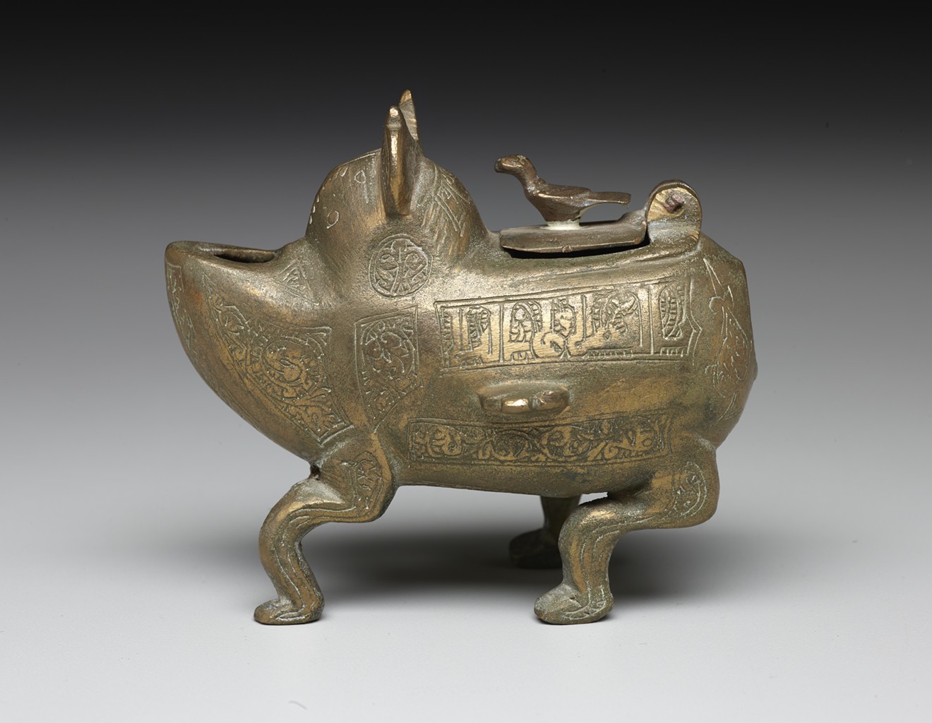 Much of the art on display at the DMA takes the shape of animals and humans, like this oil lamp in the form of a fabulous beast.