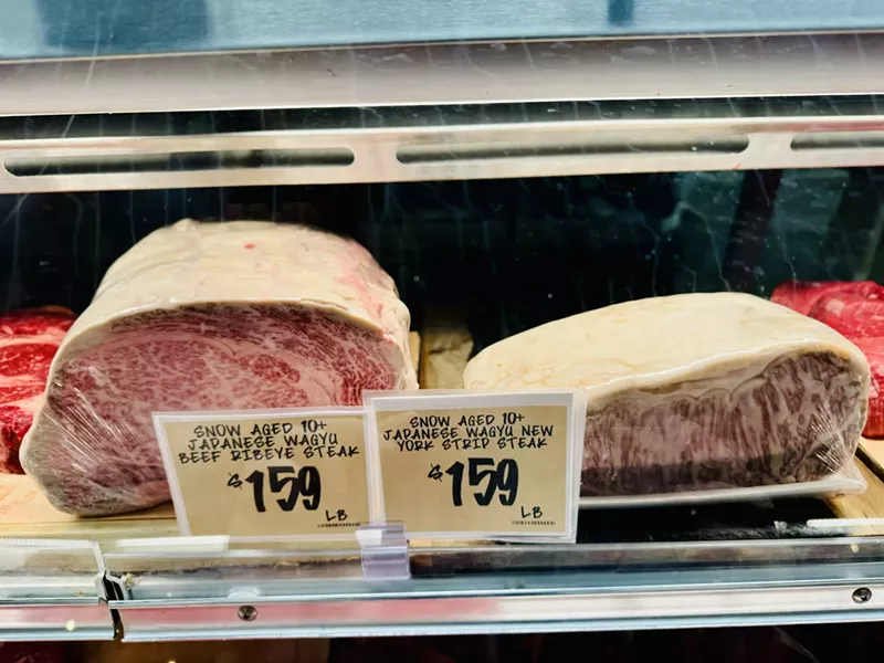 Image: Snow-aged wagyu beef is aged under rice and snow.
