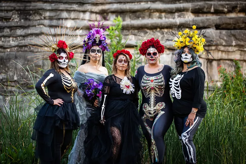 Image: Revelers at a previous Dia de los Muertos festival at Dallas City Hall.