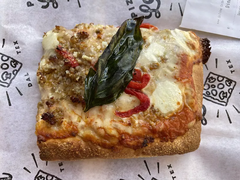 Image: Pizza Leila vodka-sausage-pepper pizza slice