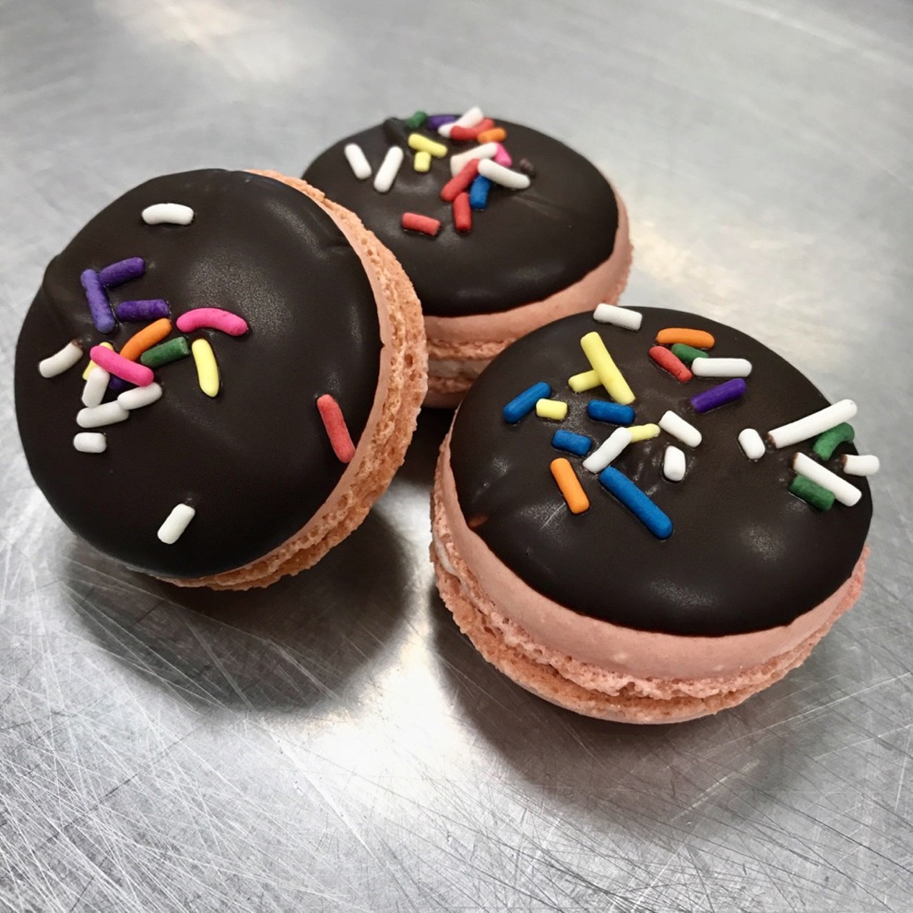 Bisous Bisous Patisserie is giving away one free banana split macaron all day today in honor of National Macaron Day.