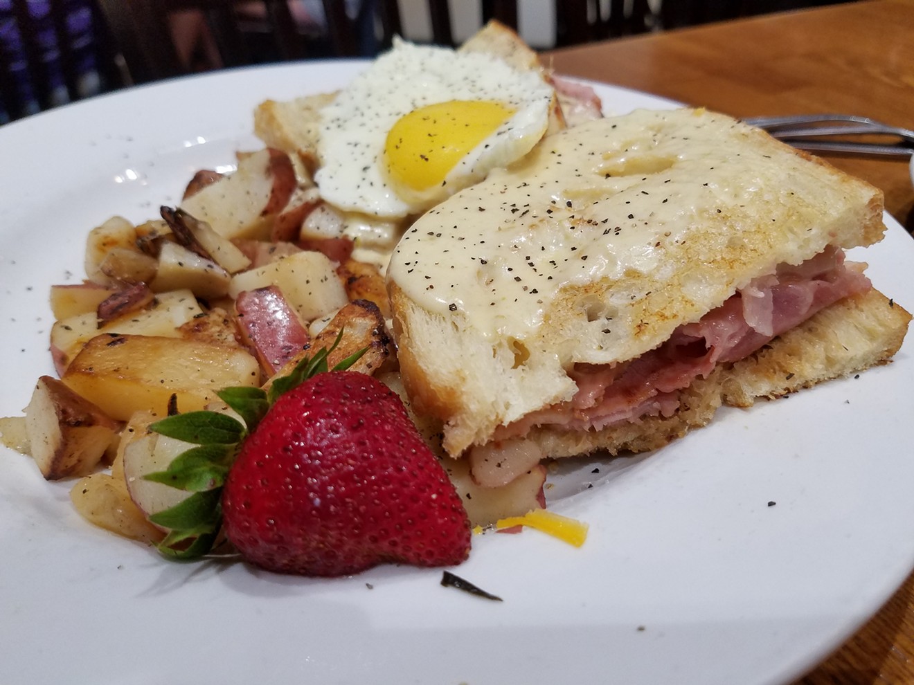 This croque-madame gives weight to the idea that more sandwiches should be named after gender-specific titles. Hypothetical examples include the Mr. BLT and Mrs. Tuna Melt.