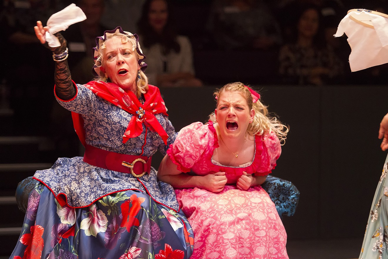Wendy Welch and Steph Garrett perform in Pride and Prejudice at WaterTower Theatre.