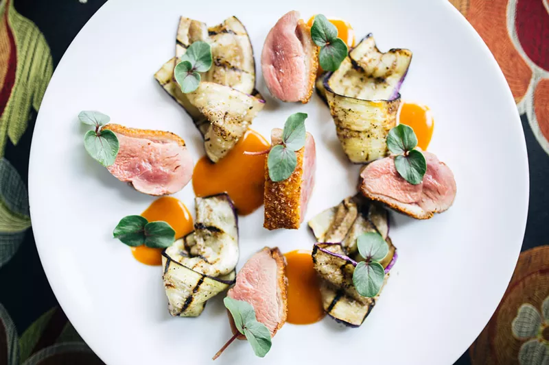 Image: Street-style duck breast with greens at Mot Hai Ba