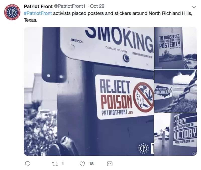 Image: Patriot Front flyers don't always carry overtly racist messages.