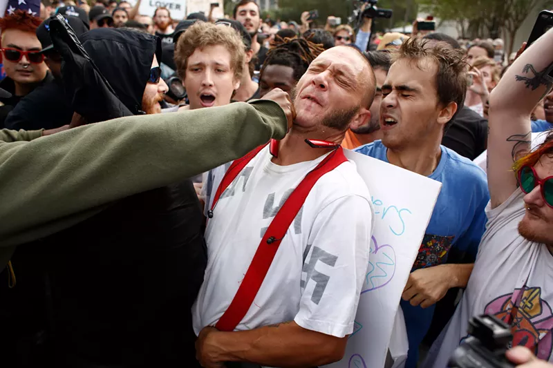 Image: White supremacist groups are making their presence known on America's college campuses. They aren't always well-received.