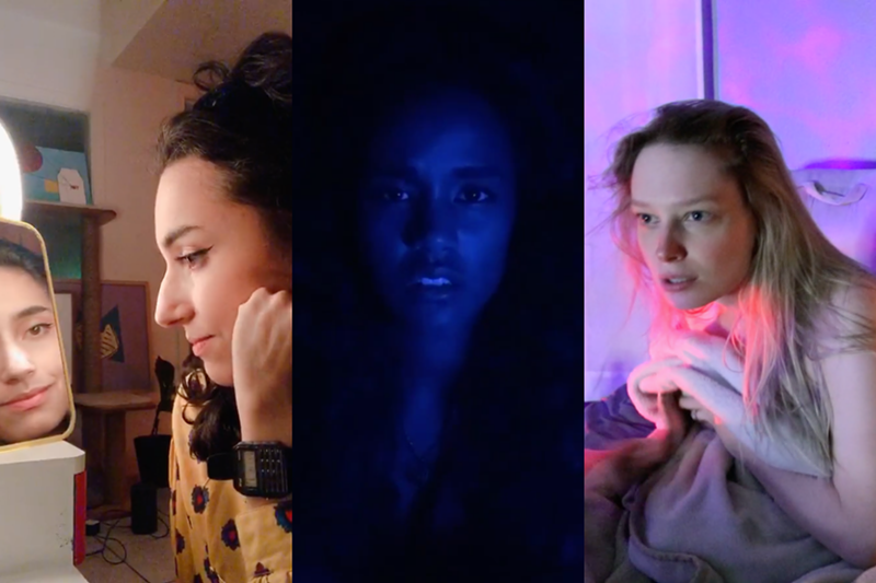 Image: Sammy Rios, Afomia Hailemeskel and Hilly Holsonback in scenes from Femalogues.
