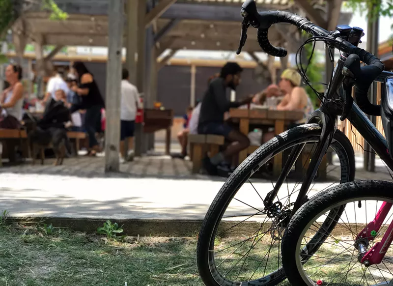 Image: Everyone knows you can easily hit up The Lot by bike, thanks to its location off the Santa Fe Trail, but where else in Dallas can you easily grab a bite or a drink after a ride?