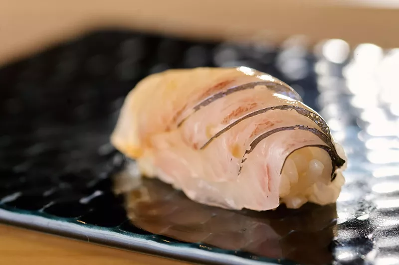 Image: a cut of shima-aji at Tatsu