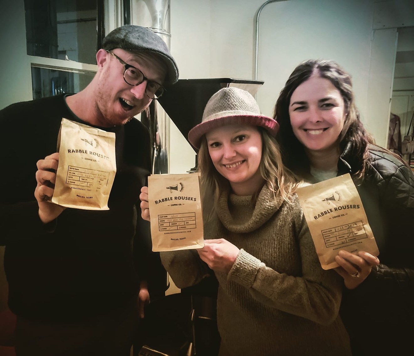 (L-R) Jason Roberts, Corey McCombs and Amy Wallace Cowan recently launched Rabble Rousers Coffee Co., a commercial coffee roaster now selling coffee at Oddfellows and AJ Vagabonds.