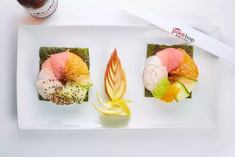 Image: Poke Bop, now open on Lemmon Avenue, serves a sushi doughnut, and we’re not sure how we feel about that.