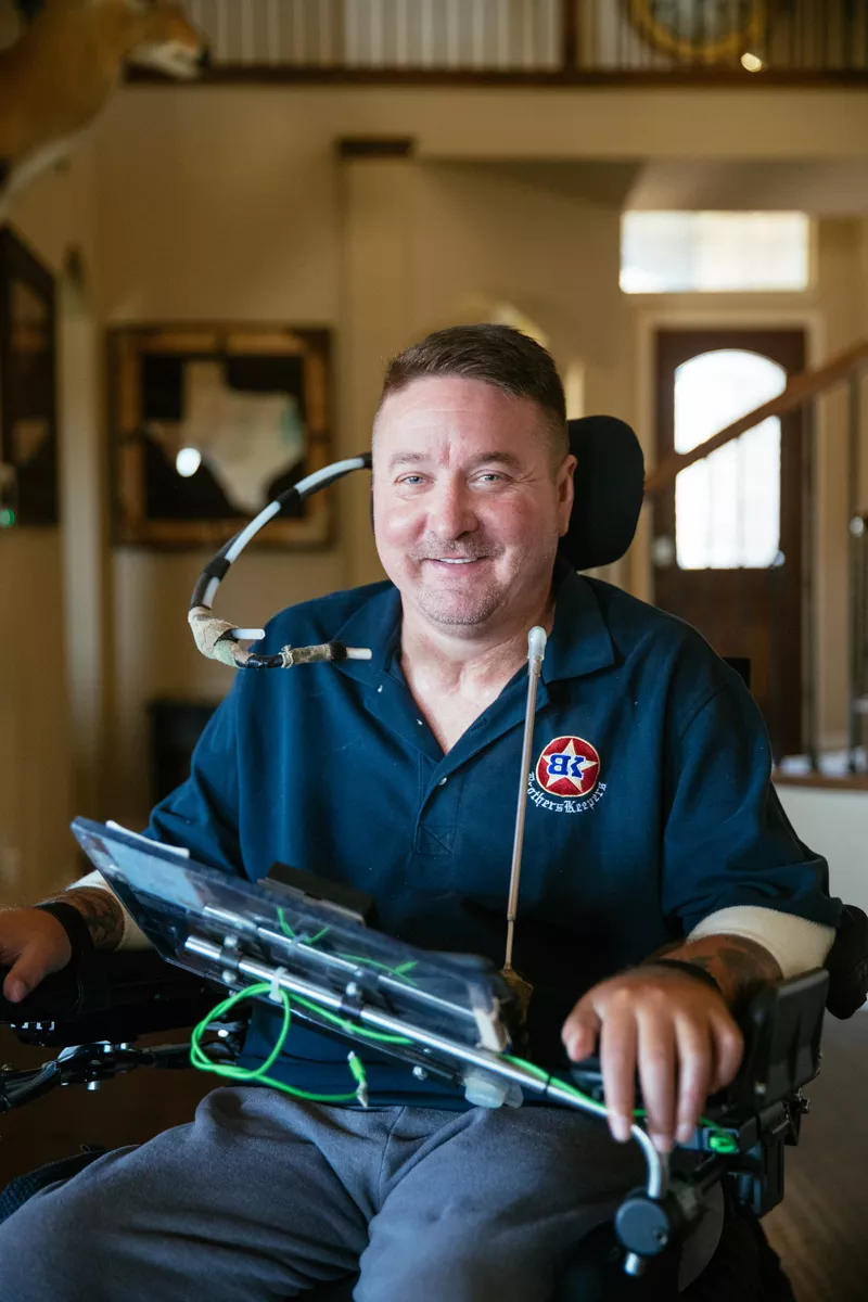 Image: Jack Fanning suffered a spinal cord injury during a military training exercise, leaving him paralyzed him from the neck down.