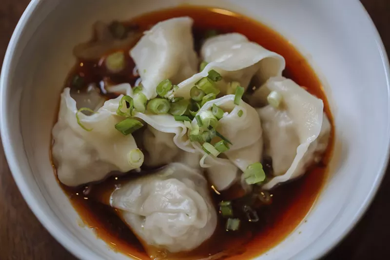 Image: Spicy pork wontons at Wu Wei Din.