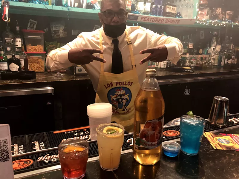 Image: "Gus," aka bartender Michael Casteel, tends bar at the Whippersnapper's new Breaking Bad-themed pop-up that features a line of cocktails inspired by the critically acclaimed AMC TV show.