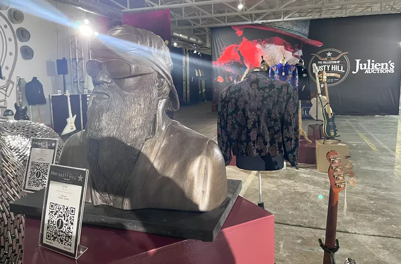 Image: A bust of the late ZZ Top bassist Dusty Hill is one of more than 1,000 items to be auctioned starting on Thursday, Dec. 7.